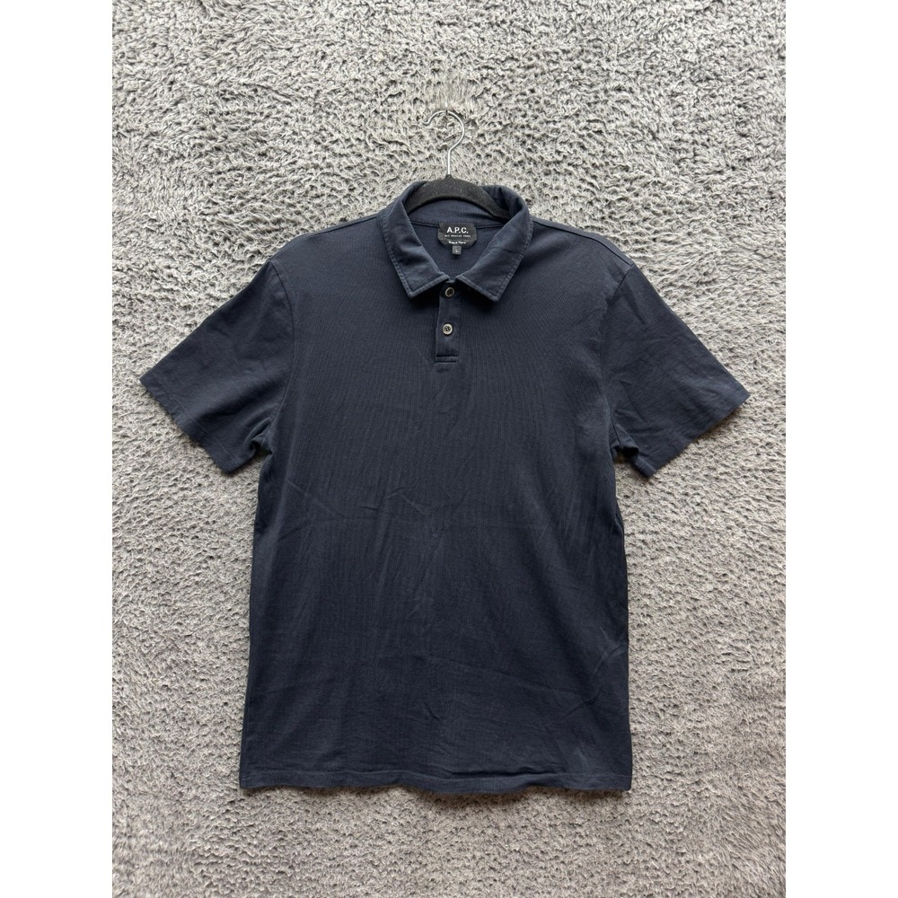 A.P.C. Rue Madame Paris Cotton Short Sleeve Polo Shirt Black Size Mens Size L